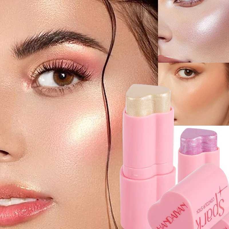 Love Shape B Highlighter Stick Face Brighten Glitter Matte Peach Red Cheek Tint Makeup Cheekbone Contouring Dye Creamy BXJ241225