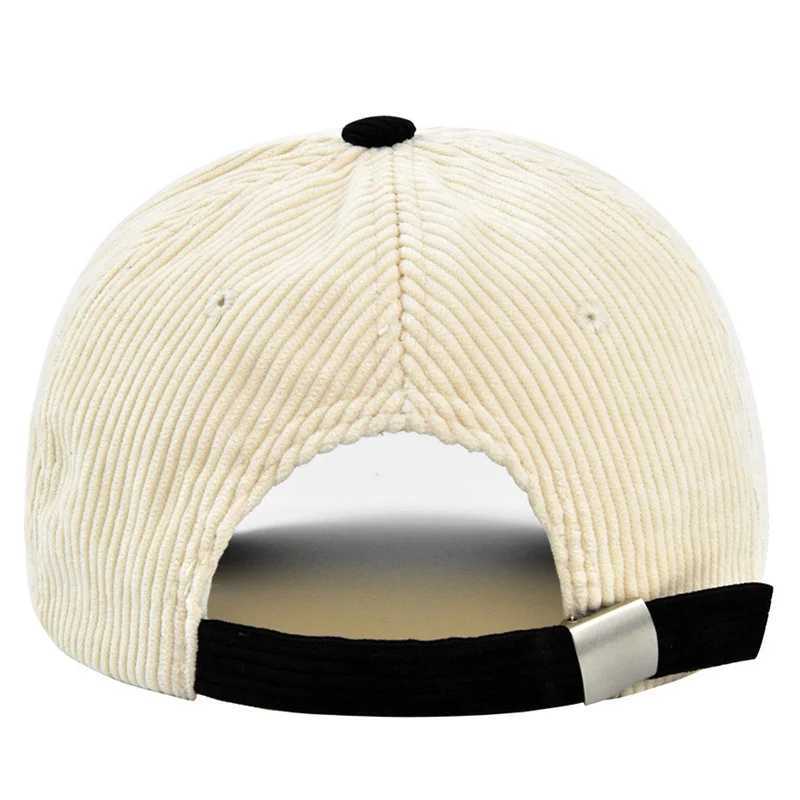 Retro Corduroy baseball cap embroidered letters spring autumn sun hat mens casual adjustable foot cap W241225