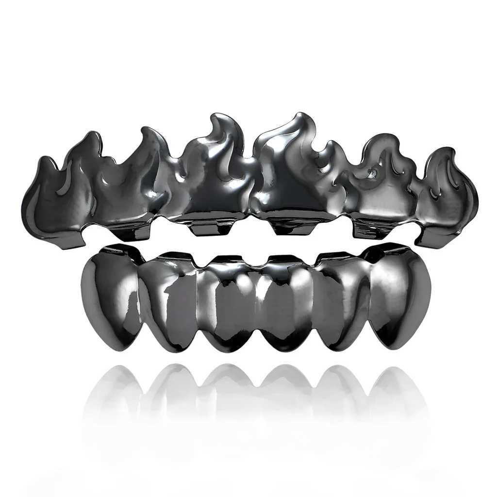 1set 4Color Hip Hop Teeth Grillz Gold Plated Dental Grills Rock Tooth Grillz Cs Crystal Teeth Cs Halloween Vampire ToothXJ241225