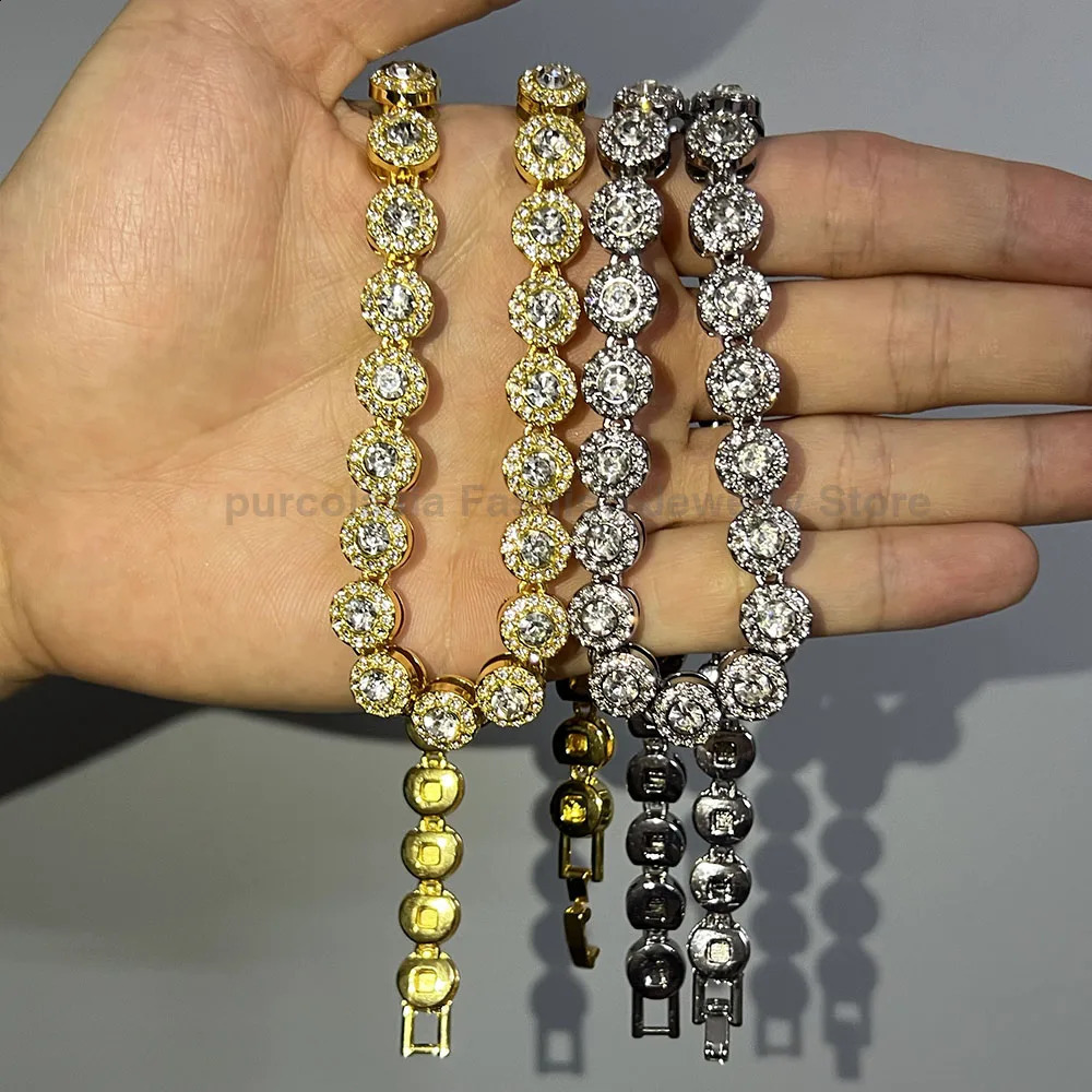 Round 10mm necklace shiny rhinestone ice out cool hip-hop chain suitable for men women and fashionable jewelry 241223