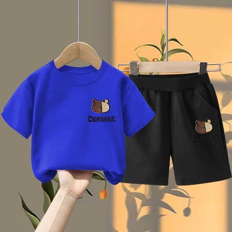 Clothing Sets Summer Baby Girls Clothes Set Children Boy Casual Short Sleeve Cartoon Print Tshirts Shorts 2pc Kid Top Botton Outfits TracksuitY241225Z