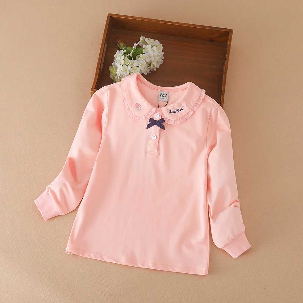 Girls Shirt School Uniform for Kids Spring Autumn Long Sleeves Polo Shirt Children Turn Down Colloar TopXJ241225