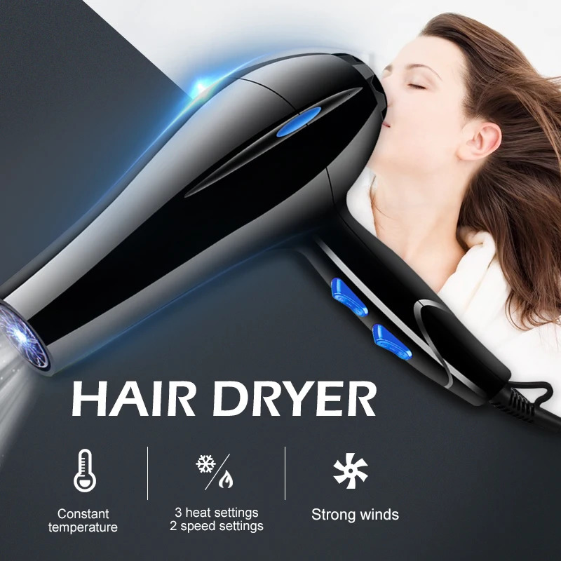 Professional Electric Hair Dryer Salon 3 Speed 2 Heat Hairdressing Blow 241225