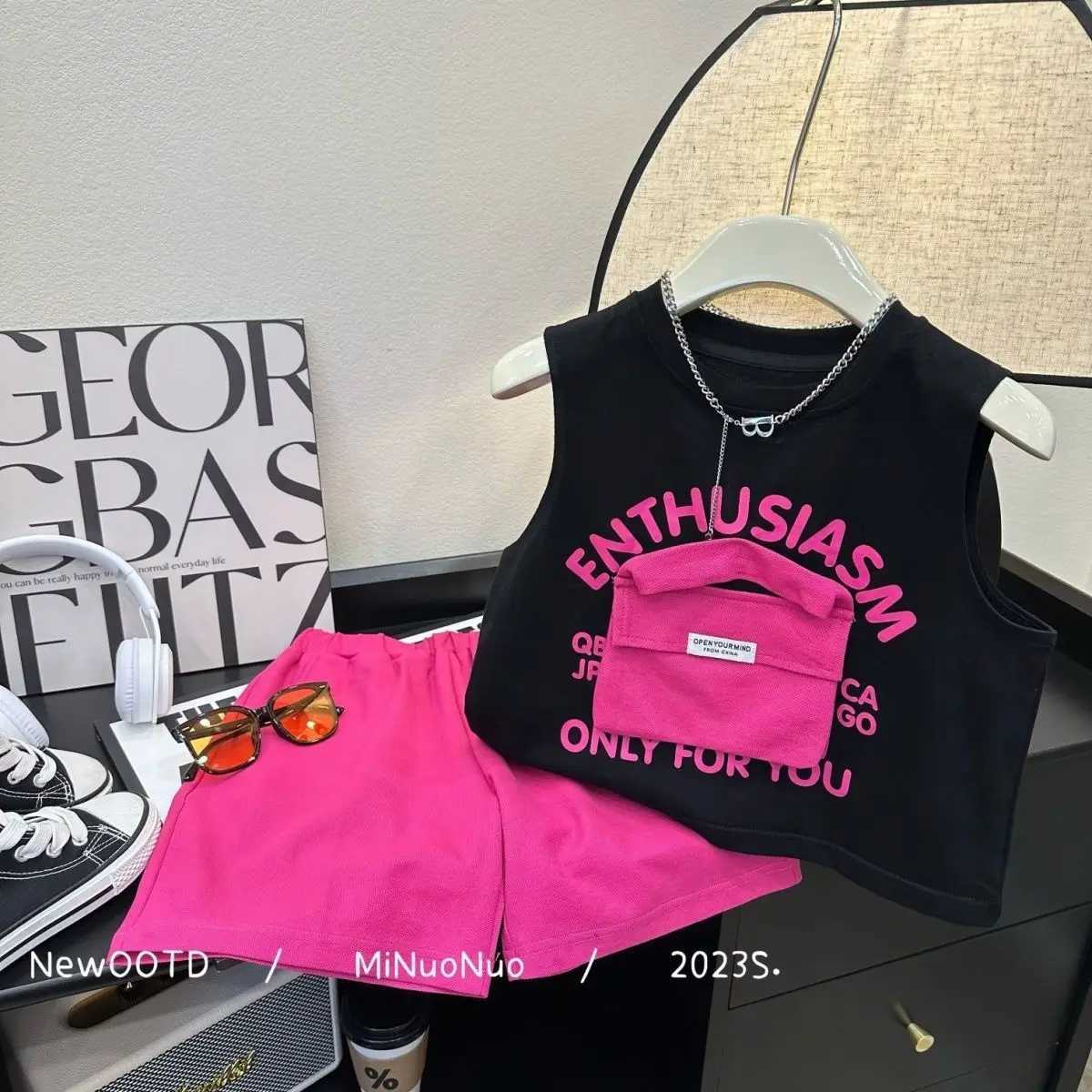 Clothing Sets Summer Baby Boys Clothes Set Children Cartoon Letter Printed Vest T-shirts and Shorts 2pcs Suit Kid Top Bottom Fashion OutfitsY241225Q3I
