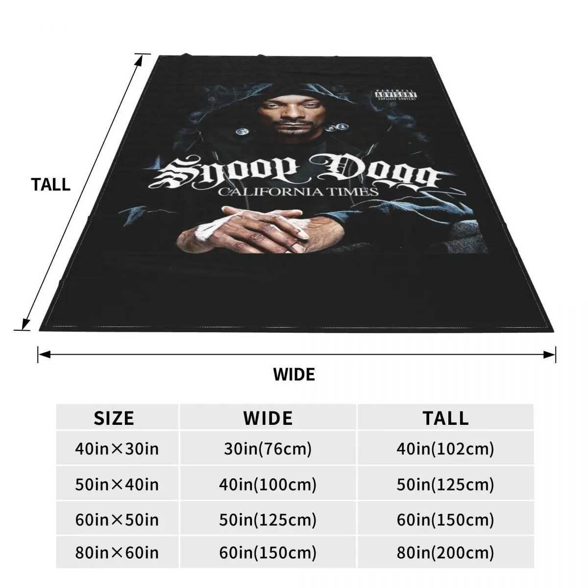 Snoop Dogg Cfornia Times Blanket Fuzzy Vintage Breathable Throw Blanket for Home Restaurant SummerC241225