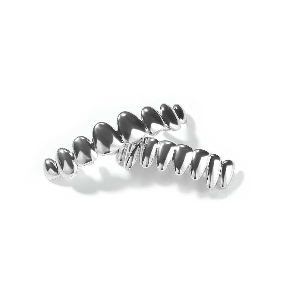 Hip Hop Gold Plated Teeth Grillz Cs Gold Plated Top Bottom Charm Grills For Men Women Jewelry Cosplay Xmas GiftXJ241225