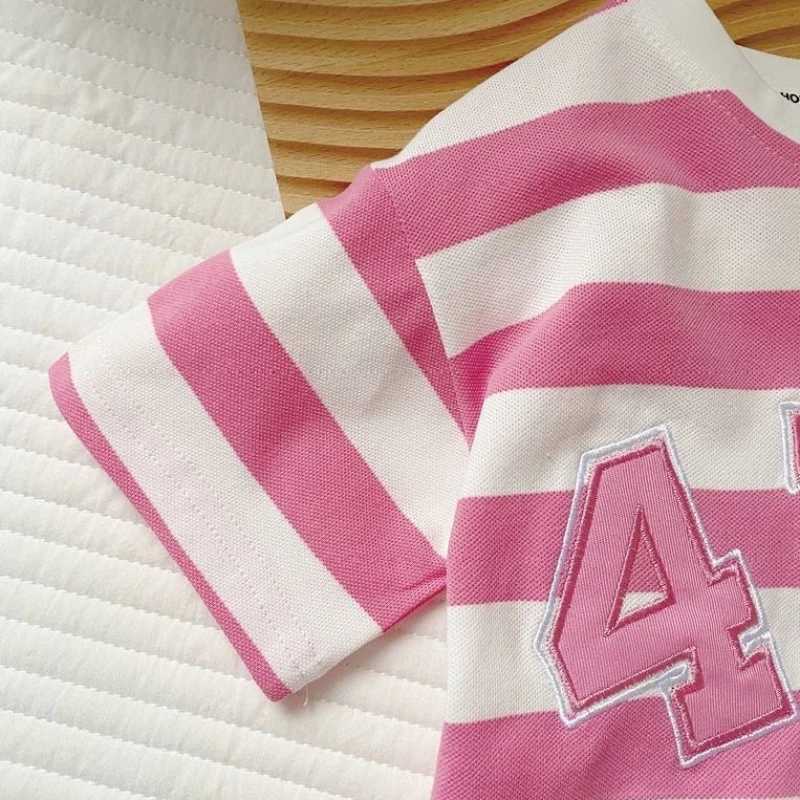 Clothing Sets Summer Kid Girls Clothes Set Baby Red Shripe T-shirts and Shorts 2 Pieces Suit Children Short Sleeve Letter Top Bottom OutfitsY241225Z6W
