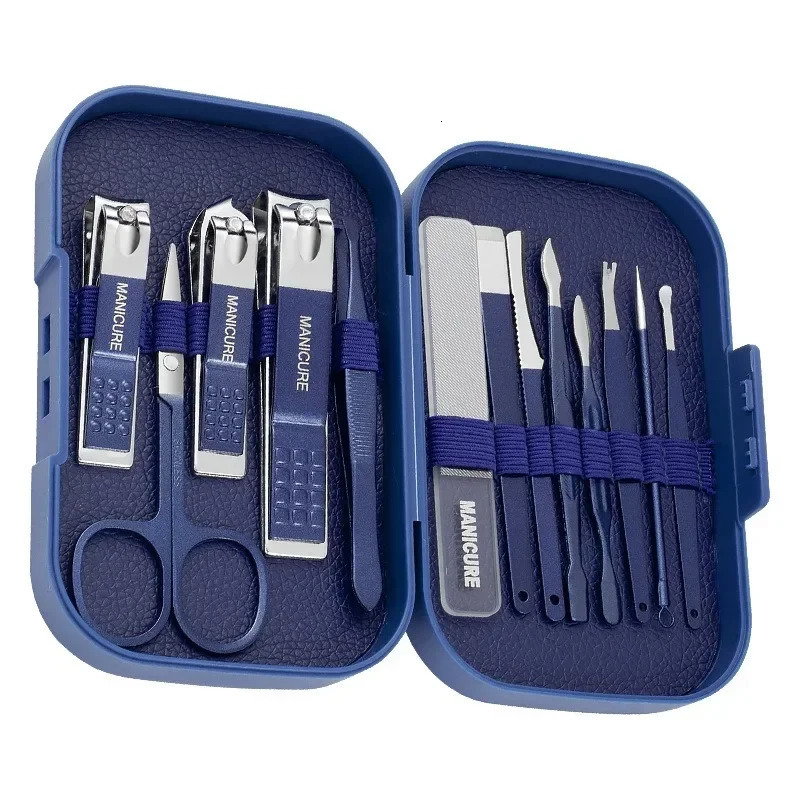 13 Pcs Multi-Functional Stainless Steel Nail Clippers Pedicure Nail Scissors Tool Set With Storage Box Manicure Cutter Kits 241225