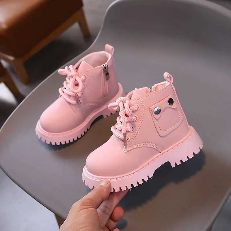 Athletic Outdoor Children Winter Fashion Martine Boots Kids Zipper Lace Up Warm Boots Boys Girls Thickened Short Boots Non-slip Soft Bottom Shoes H241