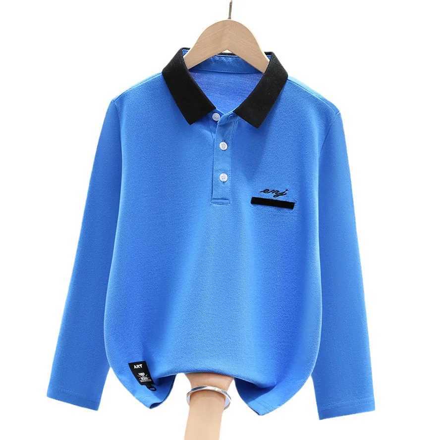 Teenager Boys Polo Shirt 2025 New Spring Autumn Kids Casual Long Sleeve Tops for School Childrens 5-14 Years ClothesXJ241225
