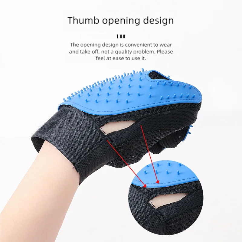 Pet Grooming Glove Cats/Dogs Brush Rabbit Comb Grooming Brush Bath Cleaning Glove Pet Hair Removal Deshedding Brush Glove