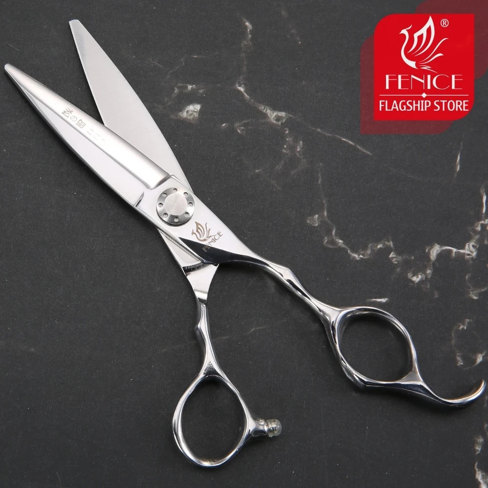 Fenice 6.0inch Hair Cutting Scissors Professional Japan 440C VG10 Double Edge Wide Blade Hair Shears Slide Barber Scissors 241225