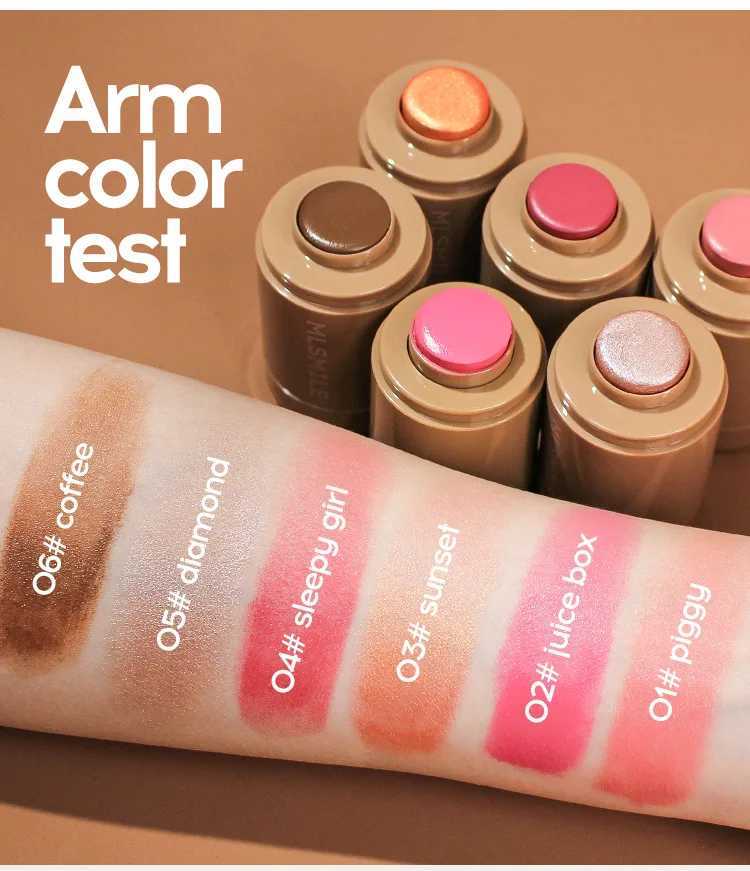 6 colors b stick contour natural and long-lasting matte rouge powder b cream lipstick cheek easy to apply color makeupXJ241225