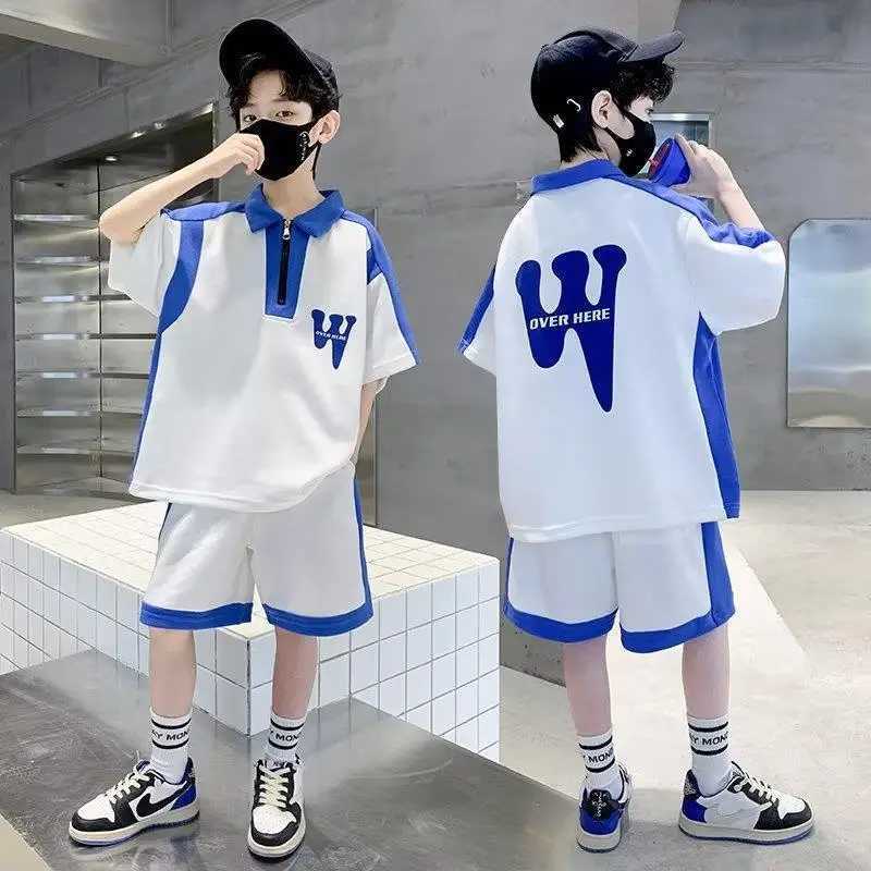 Clothing Sets Summer Teenage Boy Clothes Set Children Girls Letter Tshirt and Shorts 2pcs Suit Kid Short Sleeve Top Bottom Outfits TracksuitY2412256AD