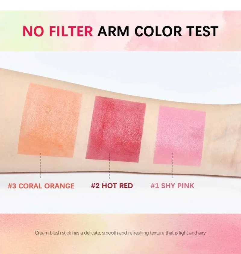 3-in-1 Cheek Lip Tinted Moistured B Stick Eyes Cheek and Lip Brighten Cream Bronzer Highlight Stick Matte ContourXJ241225