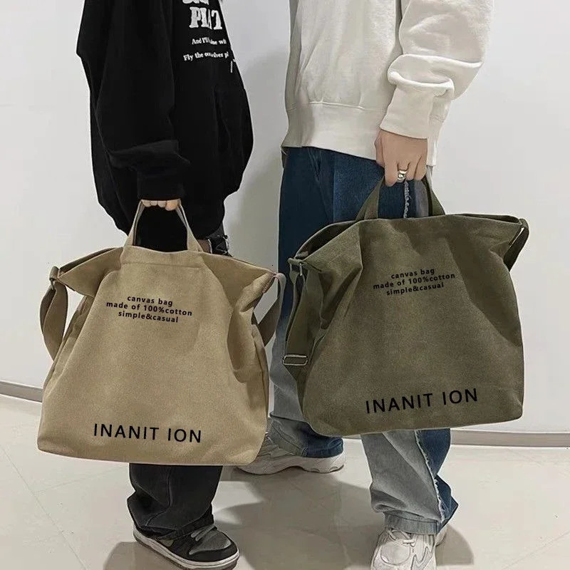 Women Canvas Tote Casual Shoulder Work Bag Large Capacity Crossbody Top Handle Bag Multifunction Big Shopping Cross-body Handbag 241224