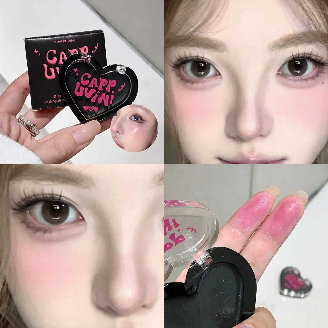 Cappuvini Heart Shape Ber Cream Black Crystal B Balm Temperature Change B Gel Makeup Pink Cheek Tint Rouge PaletteXJ241225