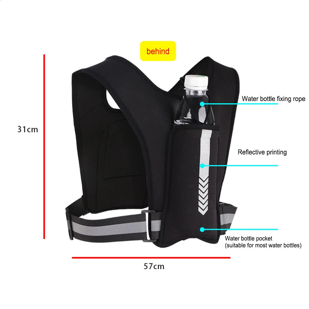 Running Backpack Reflective Vest Package Multifunctional Sports Phone Holder Water Bottle Bag Chest Pack for Outdoor Sports 241224