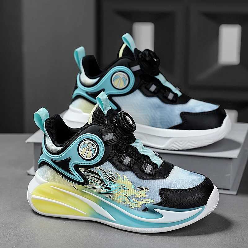 Athletic Outdoor Boy Basketball Shoes Children Sneaker Fashion Kids School Running Shoes Rubber Sole Non-slip Sports Sneaker for Boy H241223