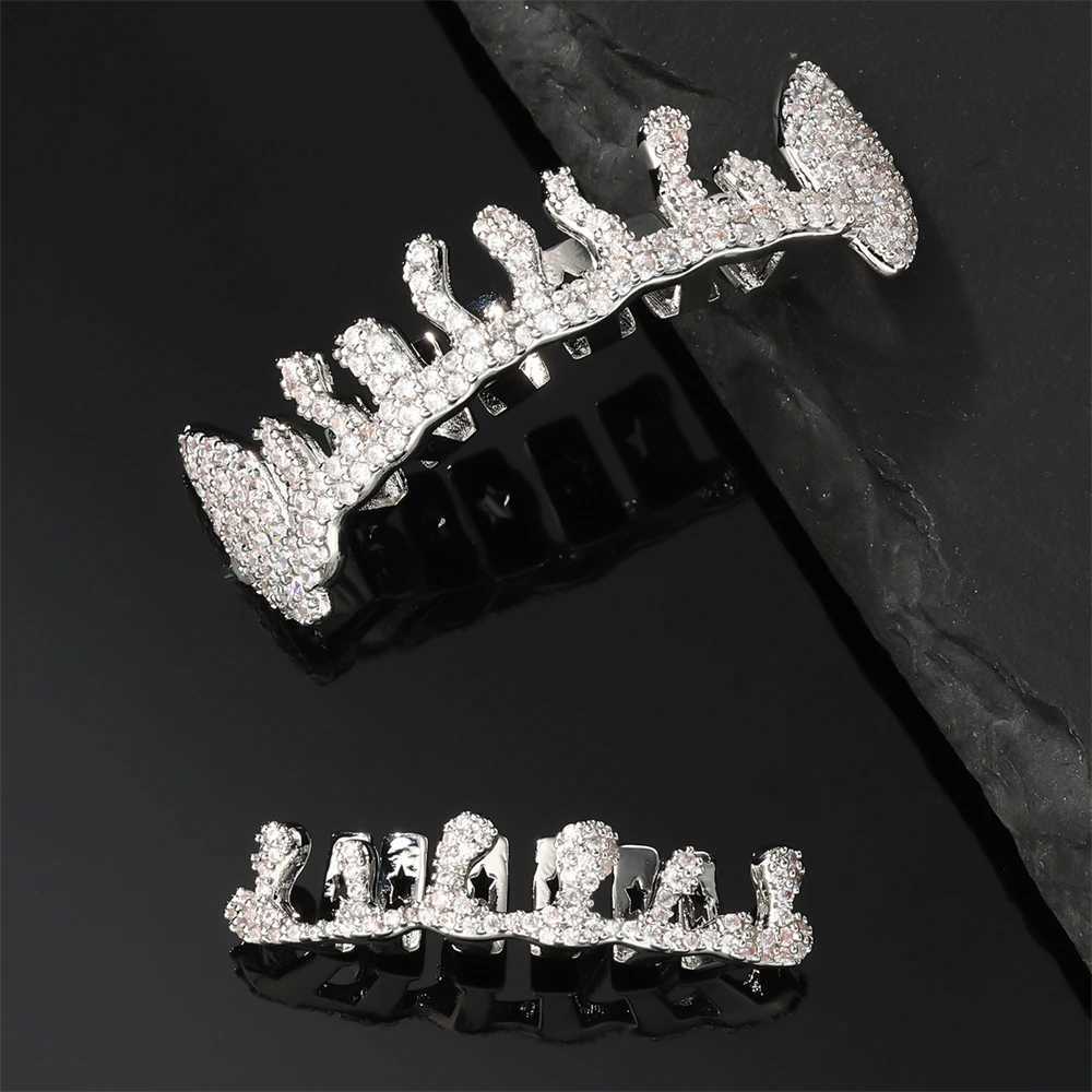 Personalized Hip Hop CZ Teeth Grillz Cs Cubic Zircon d Out Micro Pave Top Bottom Charm Grills For Men Women Jewelry CosplayXJ241225