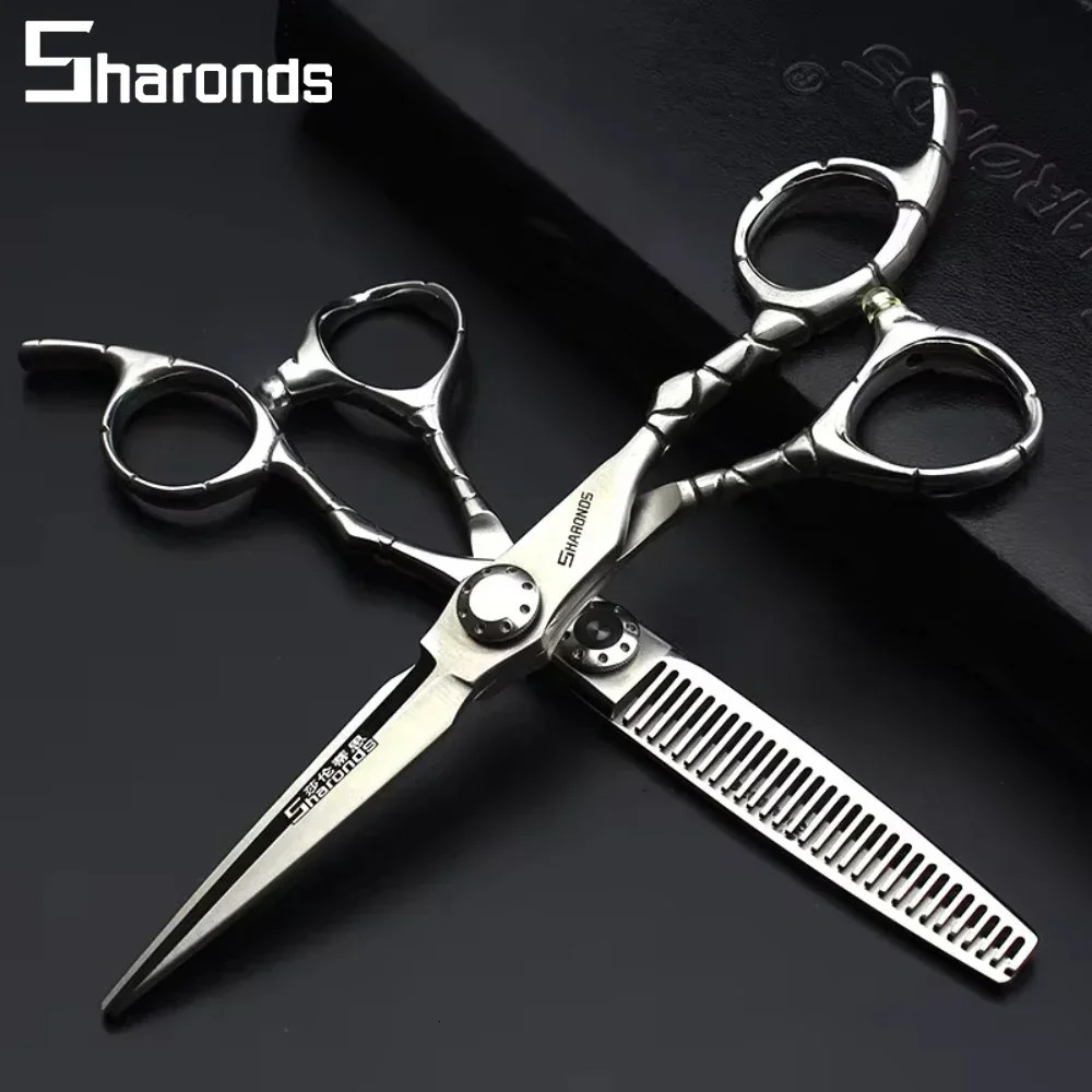 SHARONDS Hairdressing Professional Scissors 6 7 Inch Thinning Barber Specialized Shears Hairdresser Clipers Hair Cutting Tools 241225