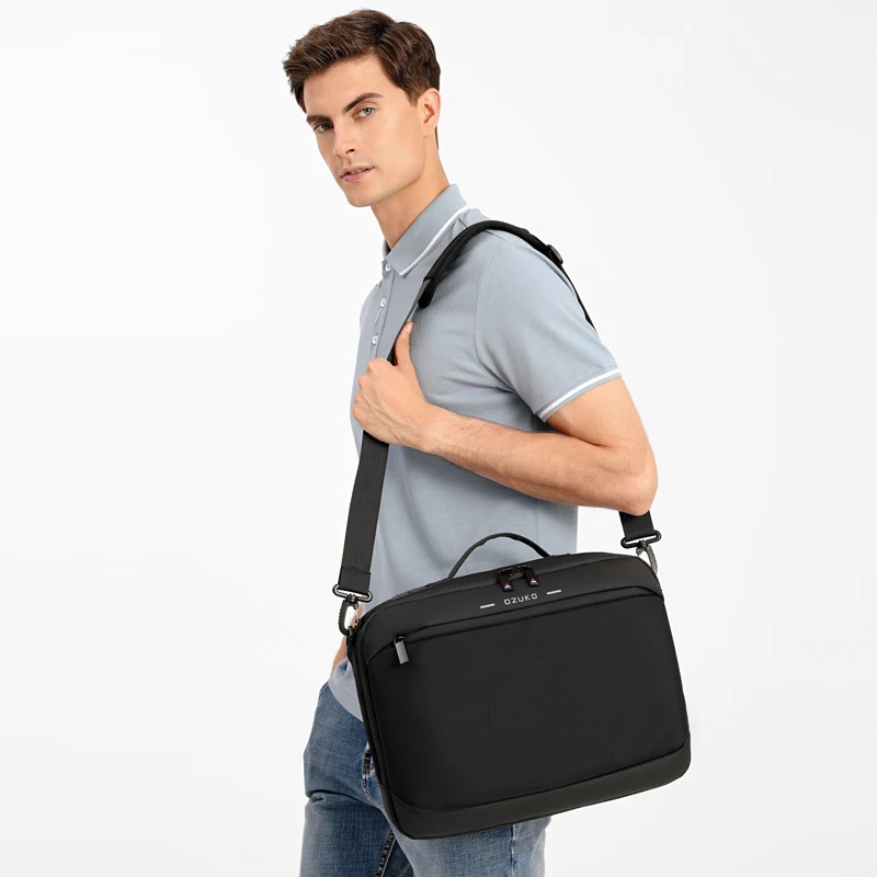OZUKO Ipad bag Mens Shoulder Bag Waterproof Oxford Male Travel Bags Casual 13 14 15.6 inch Notebook Laptop Bag Case Handbag 241225