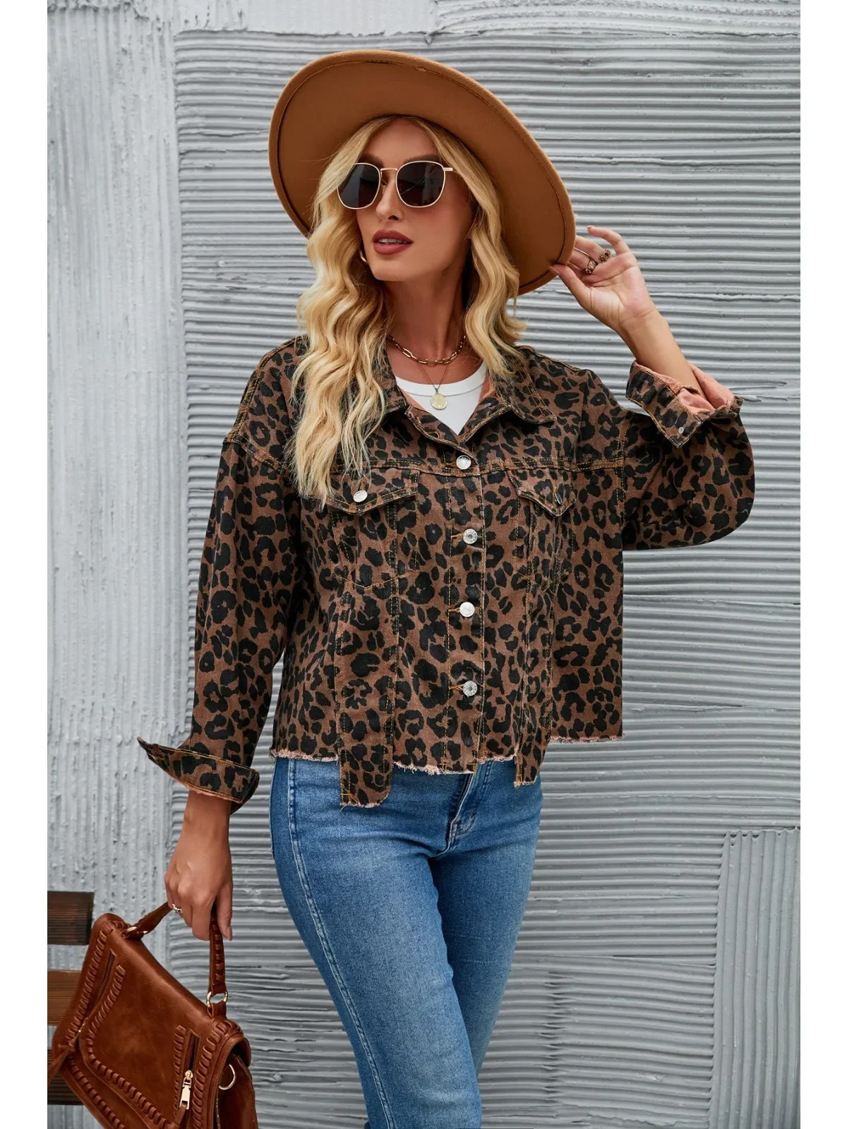 Denim Jacket Autumn Winter American Style Womens Clothing Washed Long Sleeved Ripped Solid Color Loose Denim Coat Trend 241223