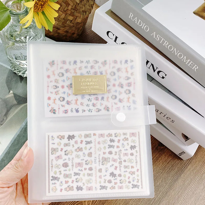 Nail Stickers Storage Book 144/160 Slots Large Capacity Exhibition Collecting Album Organizer Package Nail Sticker Showing Shelf 241225