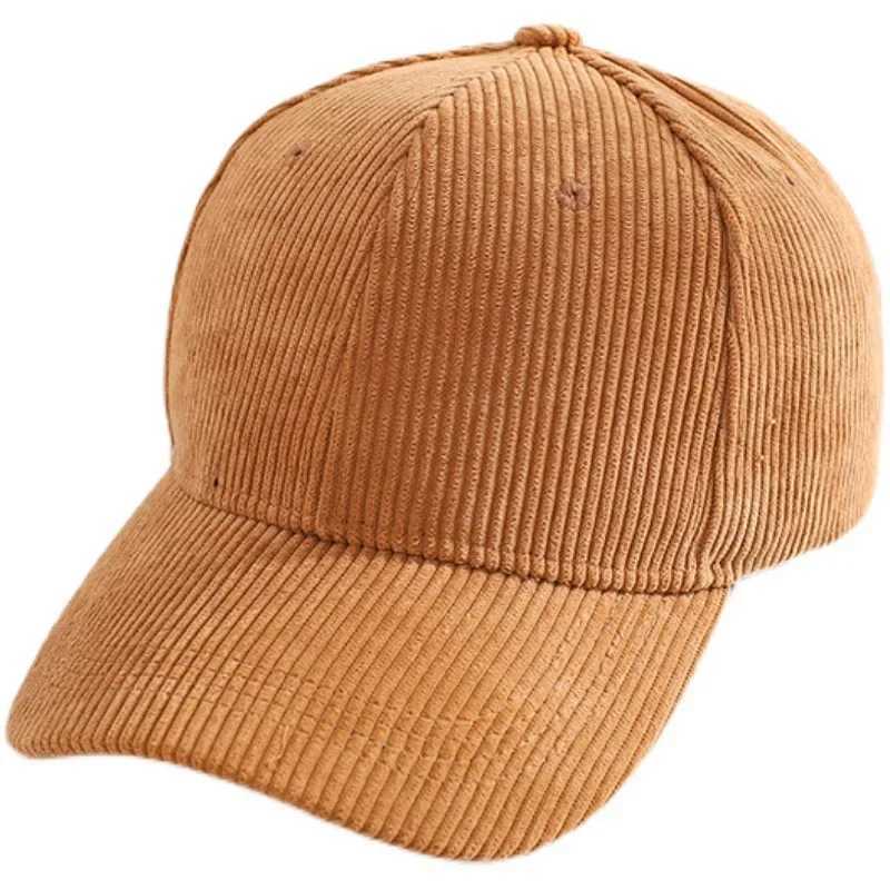 Winter Corduroy baseball cap thick solid casual cap autumn unisex retro hip-hop cap fashionable playful hat W241225