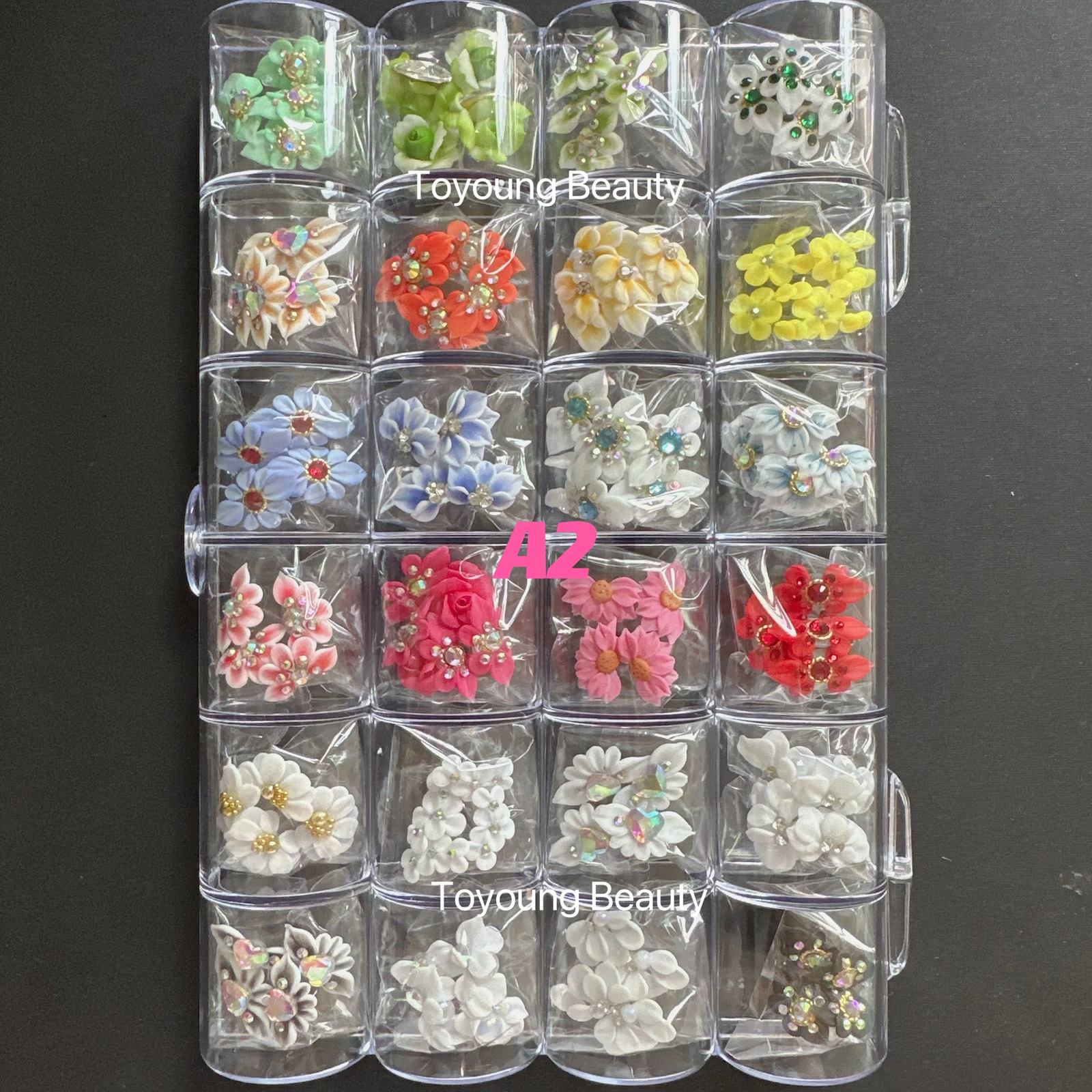 100PCS Nail Acrylic Flower 3D Pearl Bow Butterfy Jewelry Handmade Christmas Kawaii Nail Art Charms Customize Decoration Stickers 241225