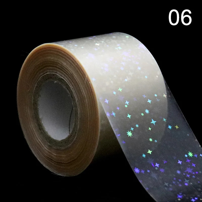1Roll Holographic Starry Sky Nail Foils Transparent Laser Point Nail Art Transfer Stickers Decals Manicure Decorations 241225