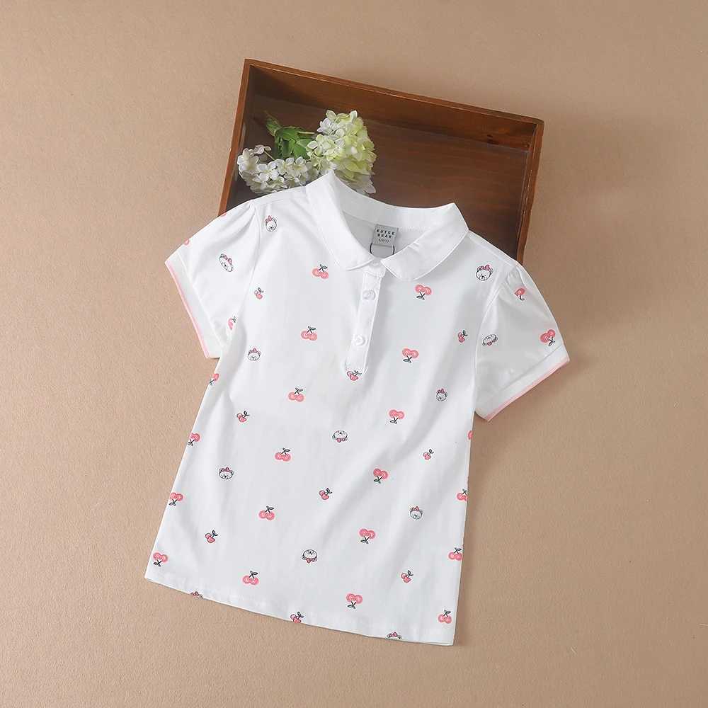 Girls Polo Shirt 2024 New High-quali Kids Top Turn-down Collar Short Sleeves Cotton Shirts Children Summer Clothes 5-12TXJ241225