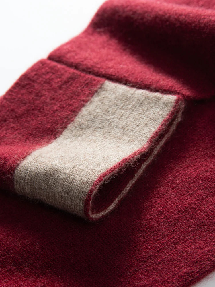 Women Cashmere Through-Hole Small Scarf Neck Warmer Autumn Winter Match Cowl Pashmina Soft Wool Cashmere Knit Accessories 241225