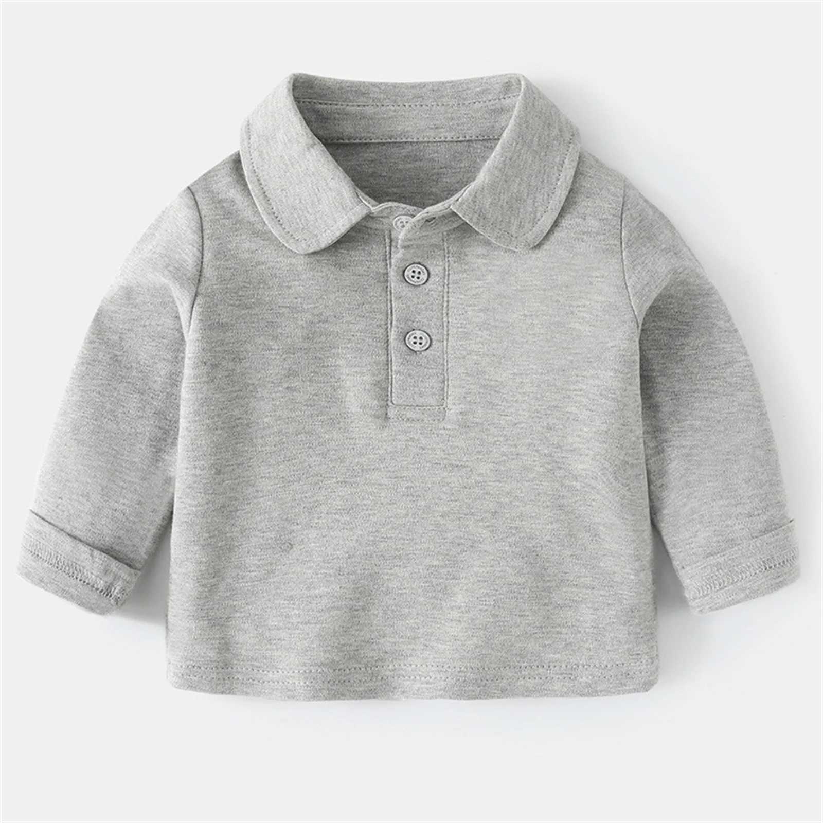 Spring Autumn Boys Long Sleeve Casual Solid Color Cotton T-Shirt ChildrenS Slish Outdoor Polo Shirt Top For Kids Ages 3-8XJ241225