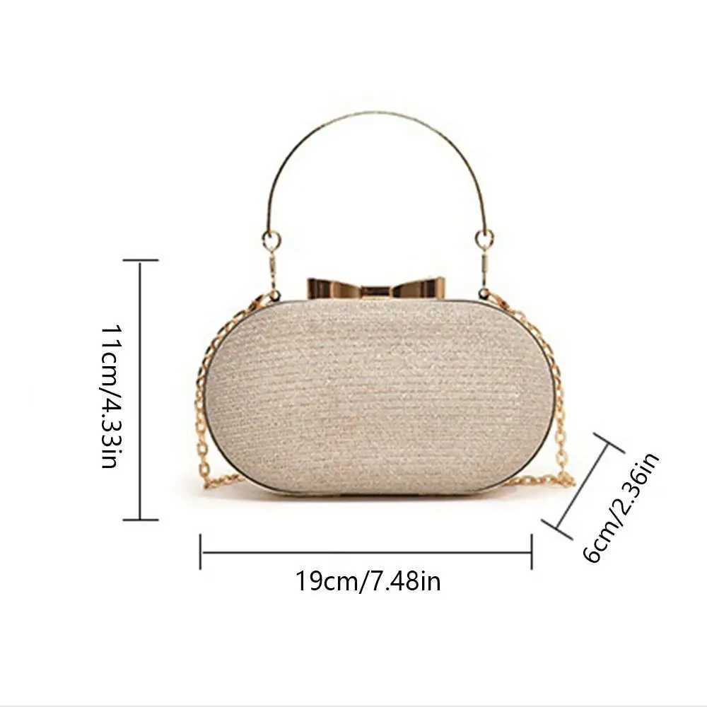 High Quality Portable Bow Banquet Bag Sparkling Wrist Bag Box Handbag Shoulder Bag Diamond Womens Clutch Bag T241225
