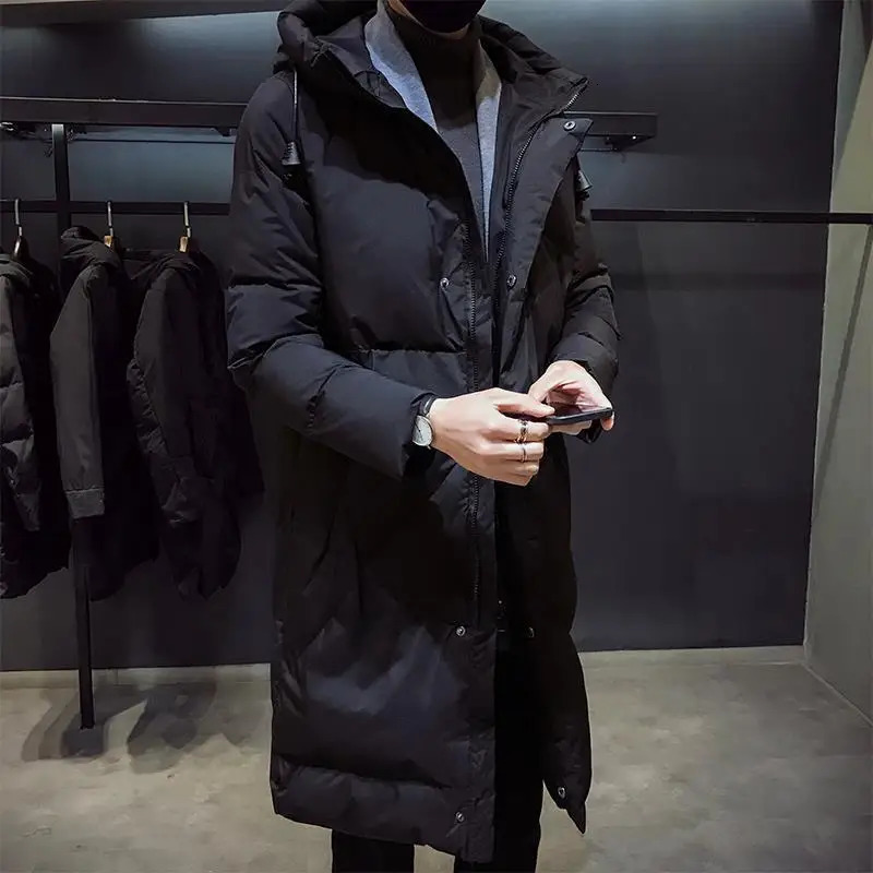 Fashion Winter Jacket Men clothing 2024 Parka Thick Warm Long Coats High quality Hooded jacket black 5XL 241225