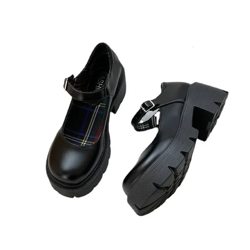 Shoes Ladies Spring Fashion Mary Janes Shoes Women Classics Office Buckle Strap Platform Square Heel Women Pumps 241225