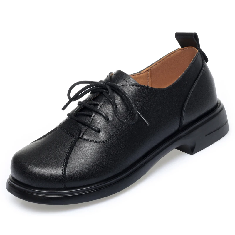 AIYUQI Ladies Shoes Non-slip Autumn Genuine Leather British Style Women Casual Shoes Lace-up Women's Shoes