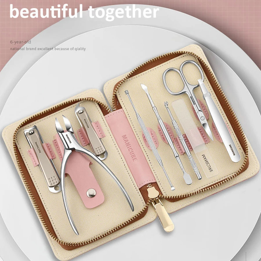 Arrivals Manicure Set Pedicure Sets Nail Clipper Stainless Steel Professional Nail Cutter Tools with Travel Case Kit 241225