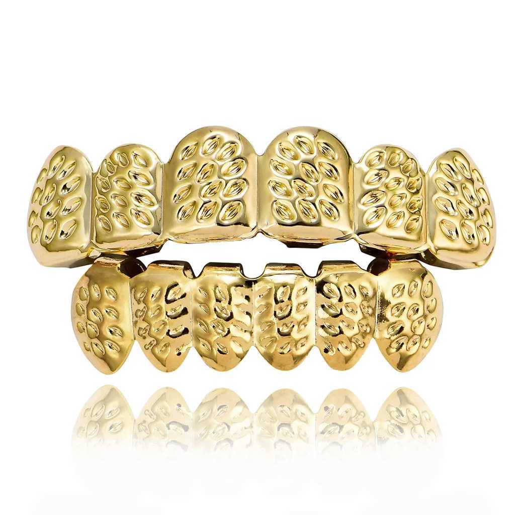 1set Hip Hop Silver Color Teeth Grillz Gold Plated Dental Grills Rock Tooth Grillz Cs Crystal Teeth Cs Halloween VampireXJ241225