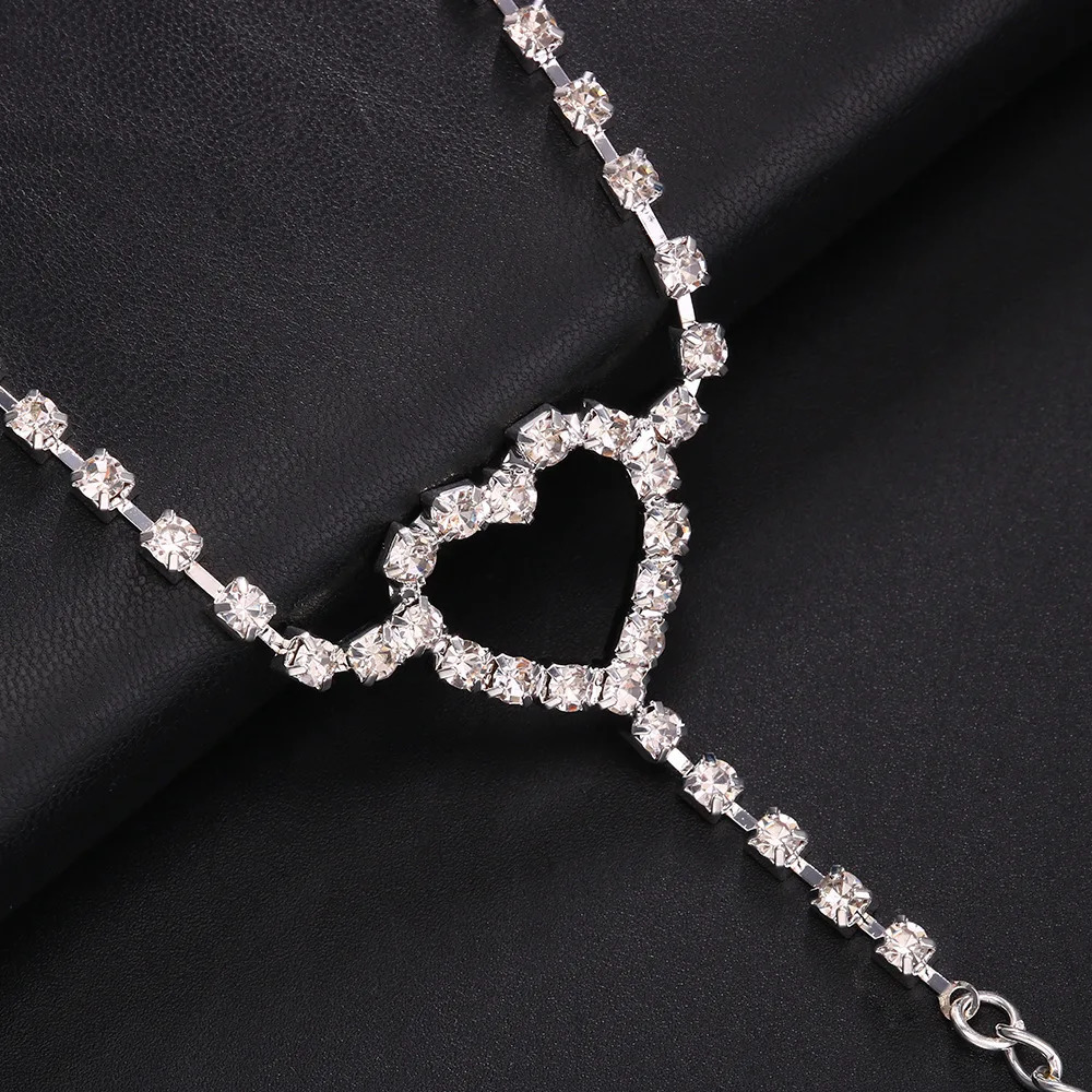 Crystal Heart-shaped Waist Chain Belly Button Accessories Summer Beach Bikini Adjustable Jewelry Ladies Girls 241225
