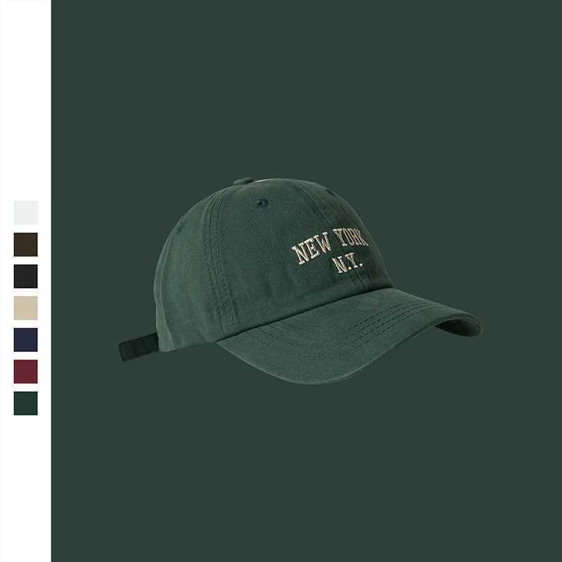 New York Alphabet Baseball Hat Retro Solid Color Adjustable Snap Back Foot Hat Womens Street Mens Hip Hop Hat W241225