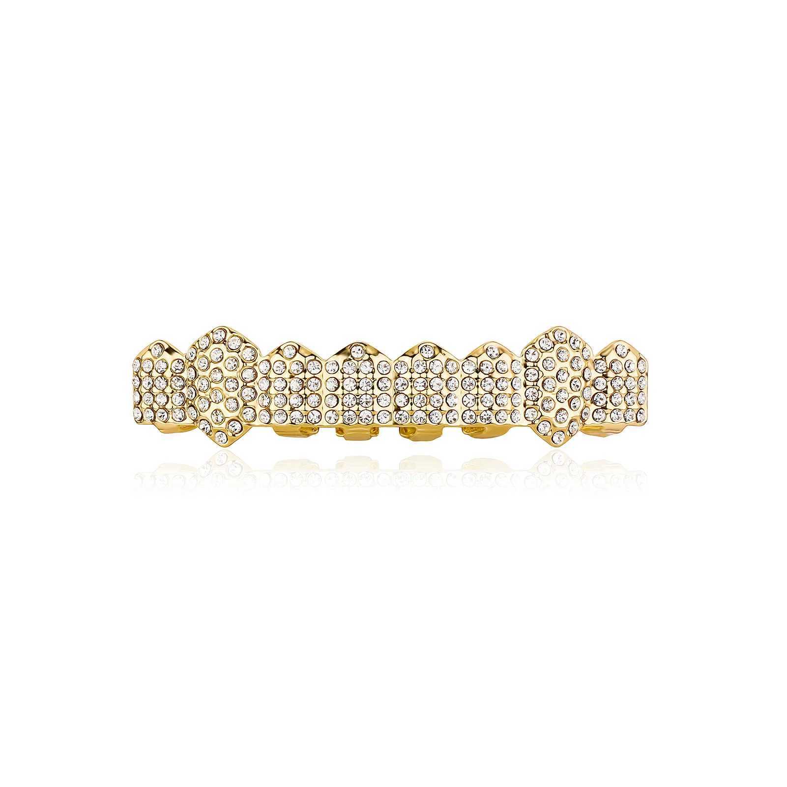 Hip Hop Teeth Grillz Rhinestones Silver 18K Gold Plated Tooth Rper Jewelry d Out Grills For Men WomenXJ241225