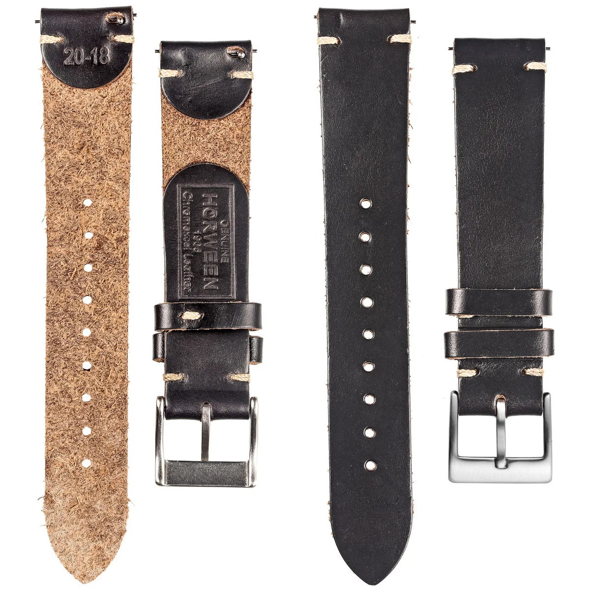 faux Genuine Leather Watch Bands With Quick Release Horween Horsehide Vintage Wrist Strap For Men 22mm18mm19mm20mm 241225