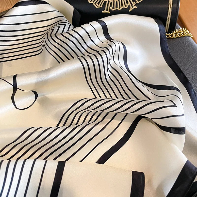 Shawl faux Real Silk Square Scarf Women Hair Headband Wrap Ladies Neck Tie Neckerchief Wrist Bandana 241225