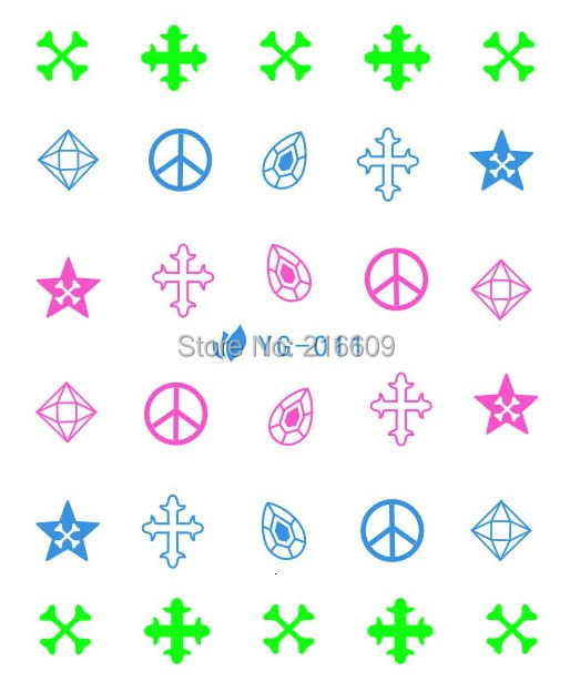 Nail Product 22Sheets/Lot 11 Styles Diamond-shape Fluorescence Nail Art Water Sticker Nail Transfer Decals Decoration YG001-011 241225