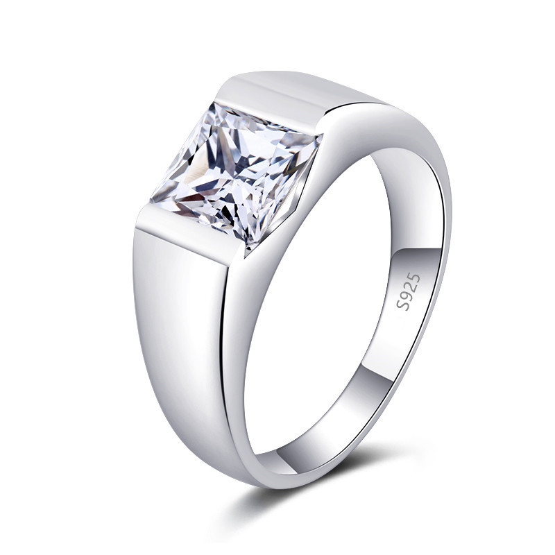 Choucong Brand Elegant Wedding Rings Simple Fine Jewelry Real 100% 925 Sterling Silver Princess Cut Ruby Solitaire Eternity Elegant Engagement Men Rin