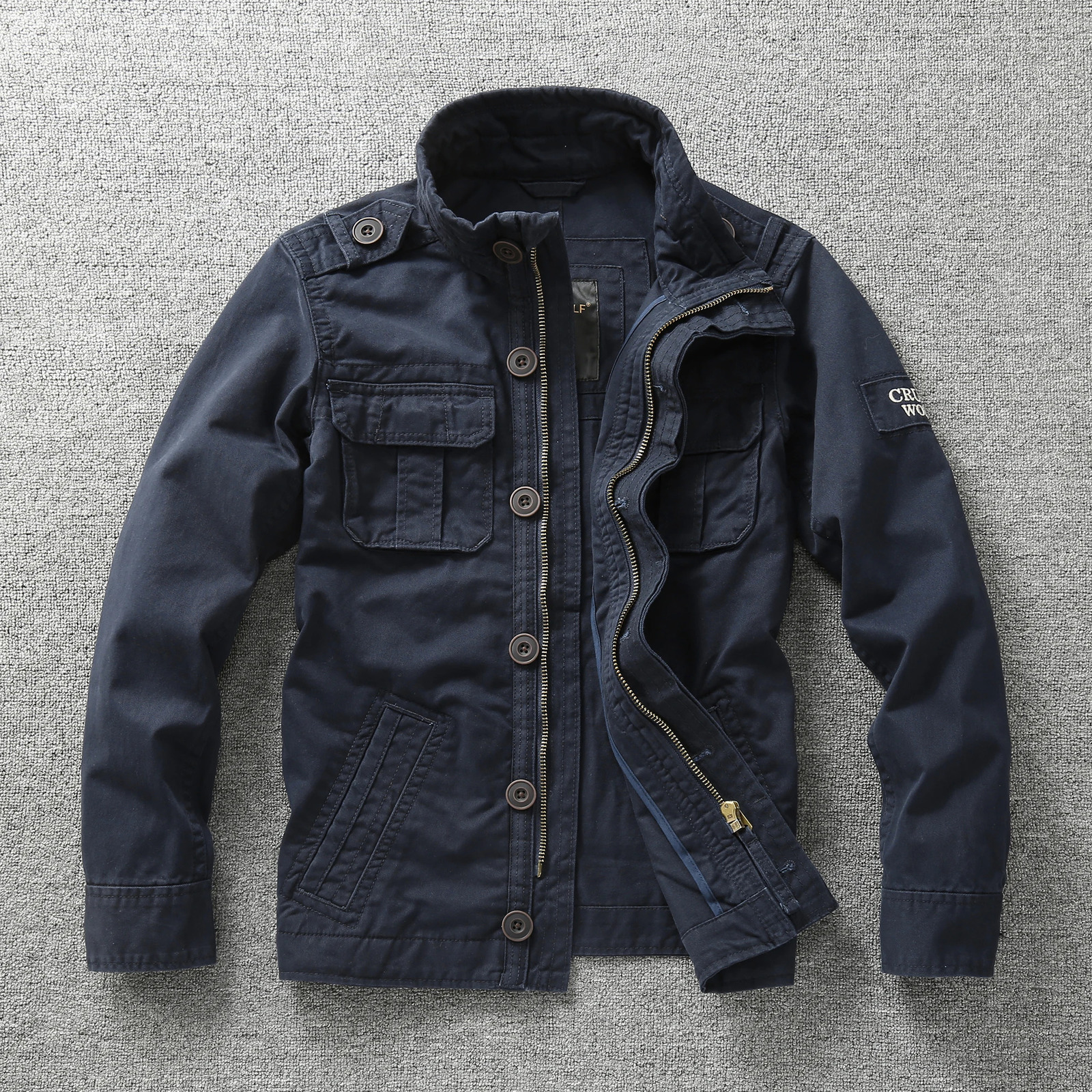 Mens Autumn Casual Jacket Retro Camouflage MultiPockets Cowboy Jackets Fashion Outdoor Cargo Coats 241225