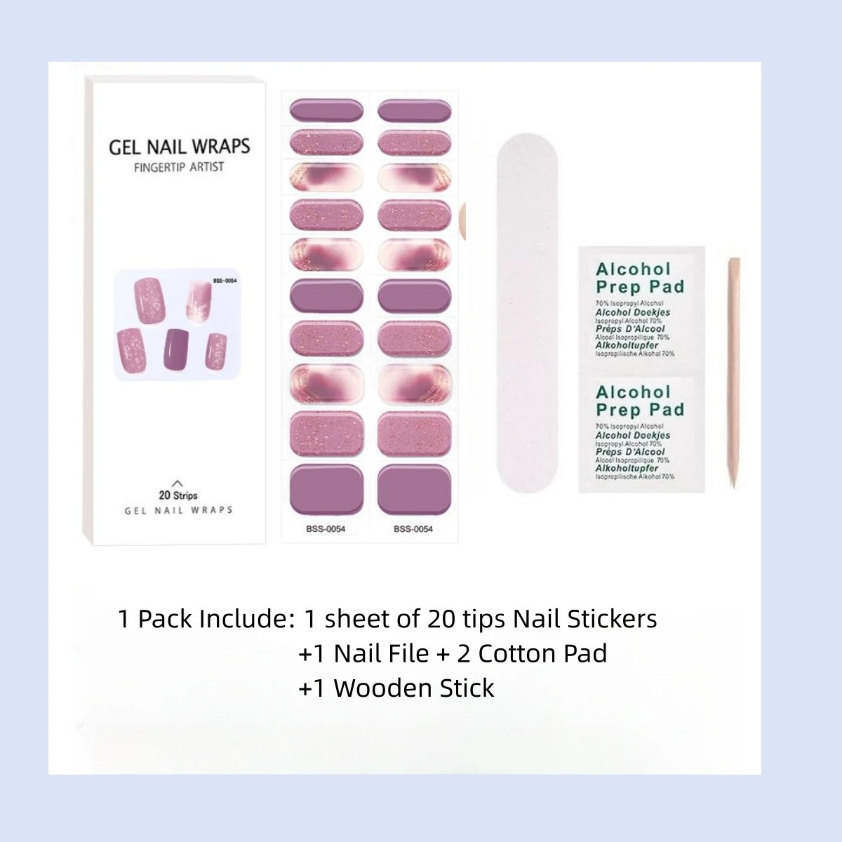 Semi-Cured Gel Nail Wraps Simple Transparent Color Adhesive Waterproof Long Lasting Gel Nail Stickers Harden In UV Lamp Need 241225