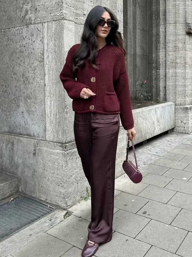 Ladies Autumn Winter Knitted Cardigans Sweaters Loose Casual Button Long Sleeve Sweater Women Coat Tops Female 241225